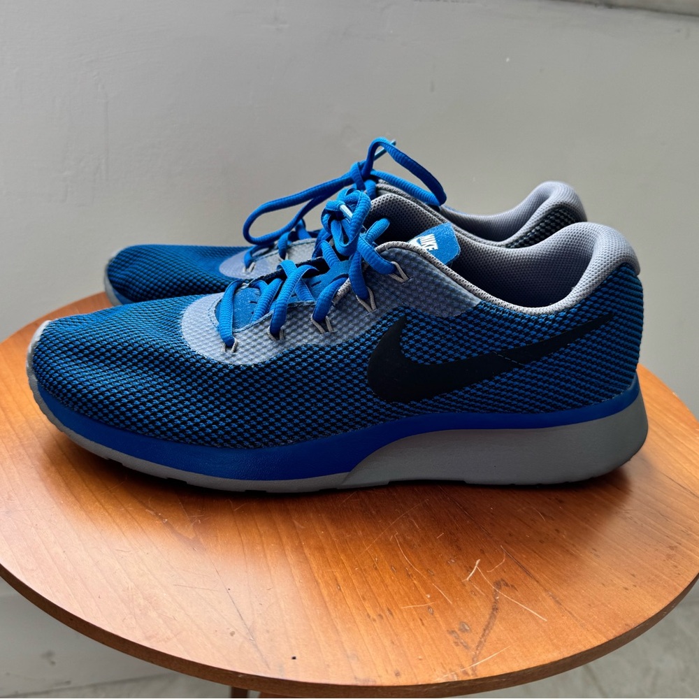 Nike Tanjun Racer Men Blue, Black and Gray Sneakers, Style 921669, Size 10